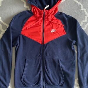 Mens Nike Navy and Red Hooded Jacket